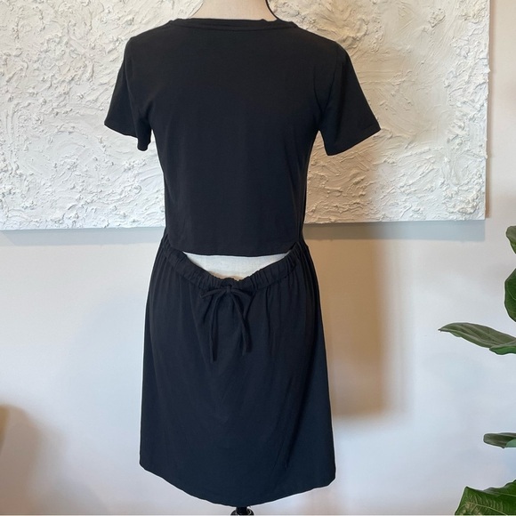 Theory Liliana S Ranmire Knit Open Back Short Sleeve Dress Black Size Small. - Picture 8 of 9